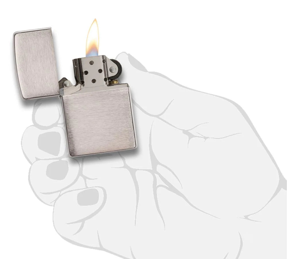 Zippo Lighter - Classic Brushed Chrome