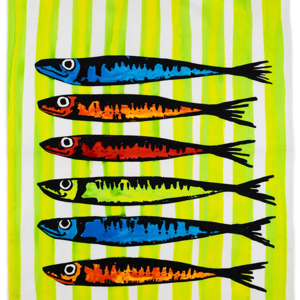 Rainbow Sardine Green T. Towel