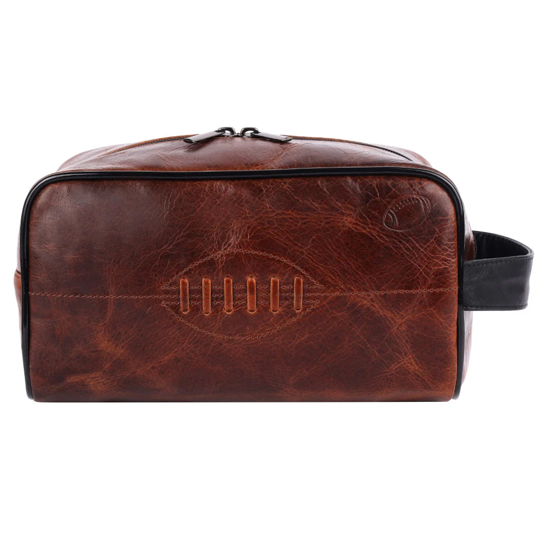 SPORTGIFTZ Buffalo Leather Rugby Wash Bag