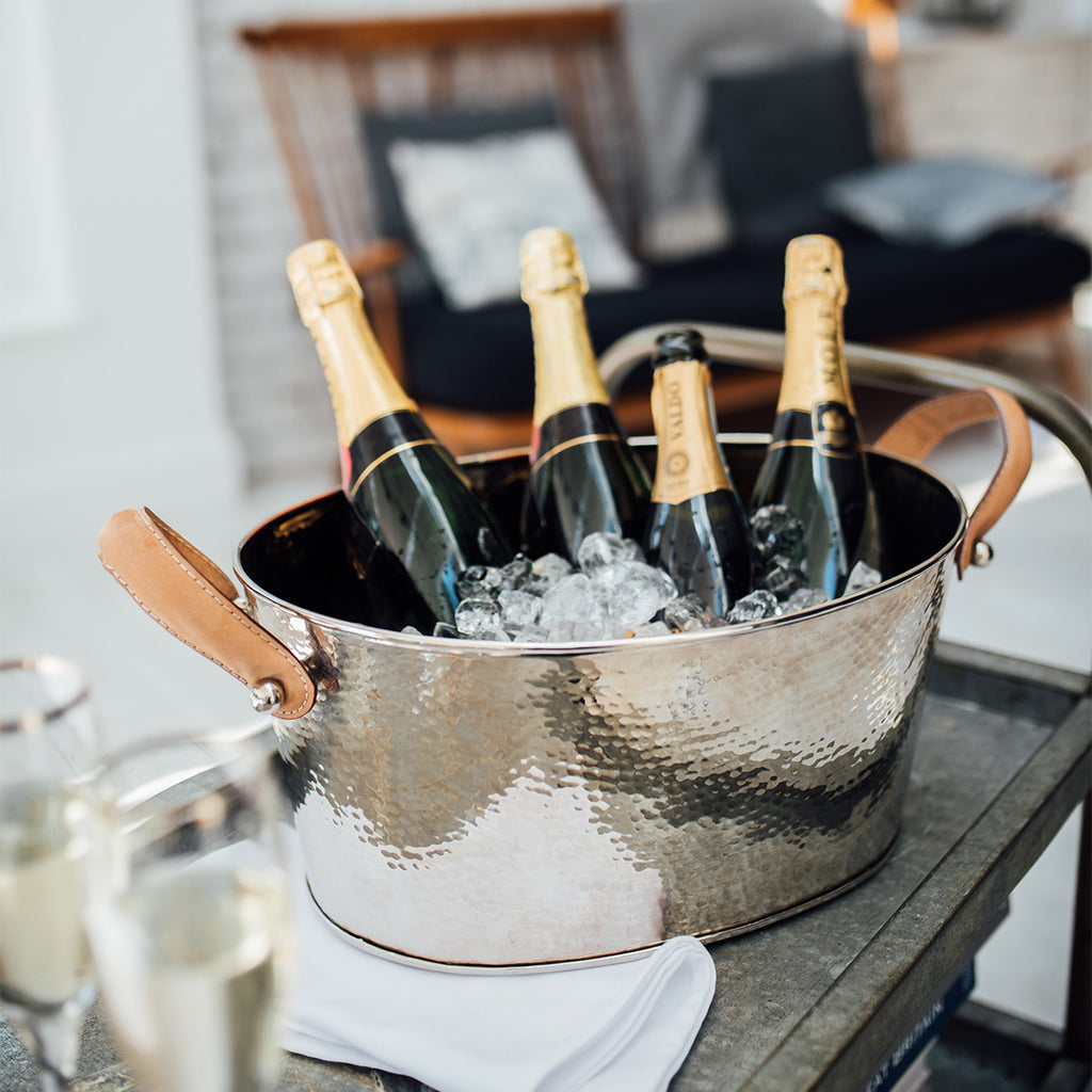 Champagne Hammered Half Sized Champagne Bath