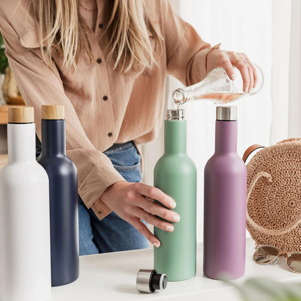 VINNIE Insulated Travel Wine Bottle - Green