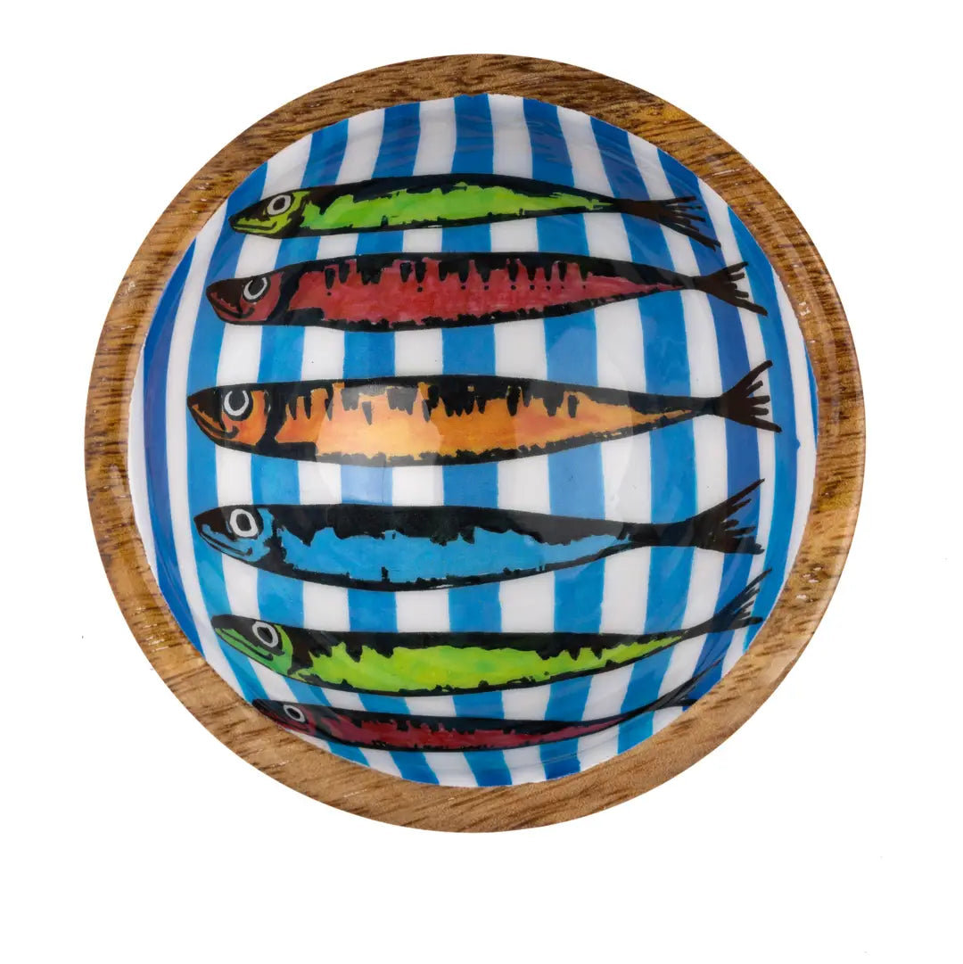 Rainbow Sardine Blue Nibble Bowl