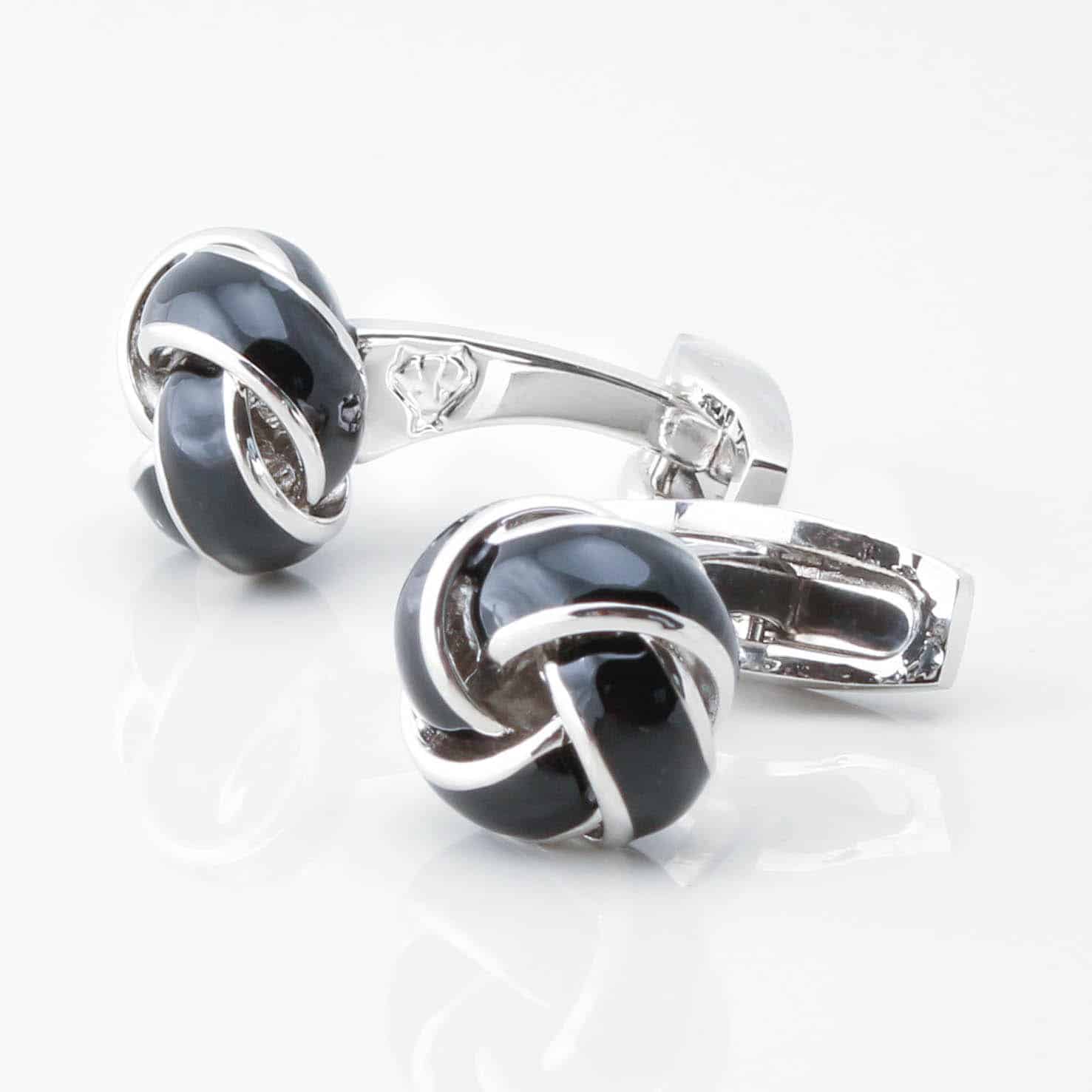 Black Enamel Knot Cufflinks