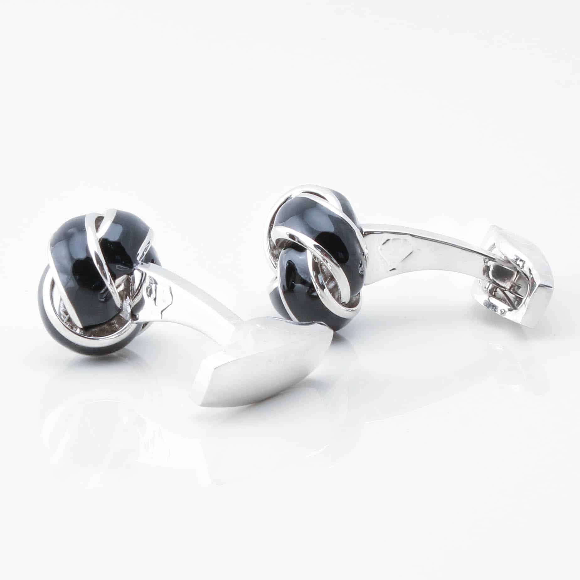 Black Enamel Knot Cufflinks