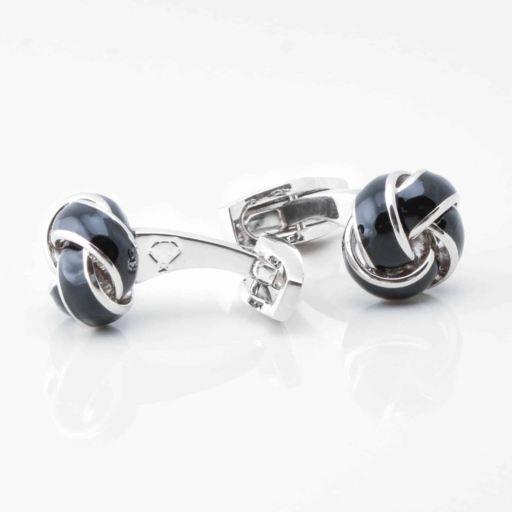 Black Enamel Knot Cufflinks