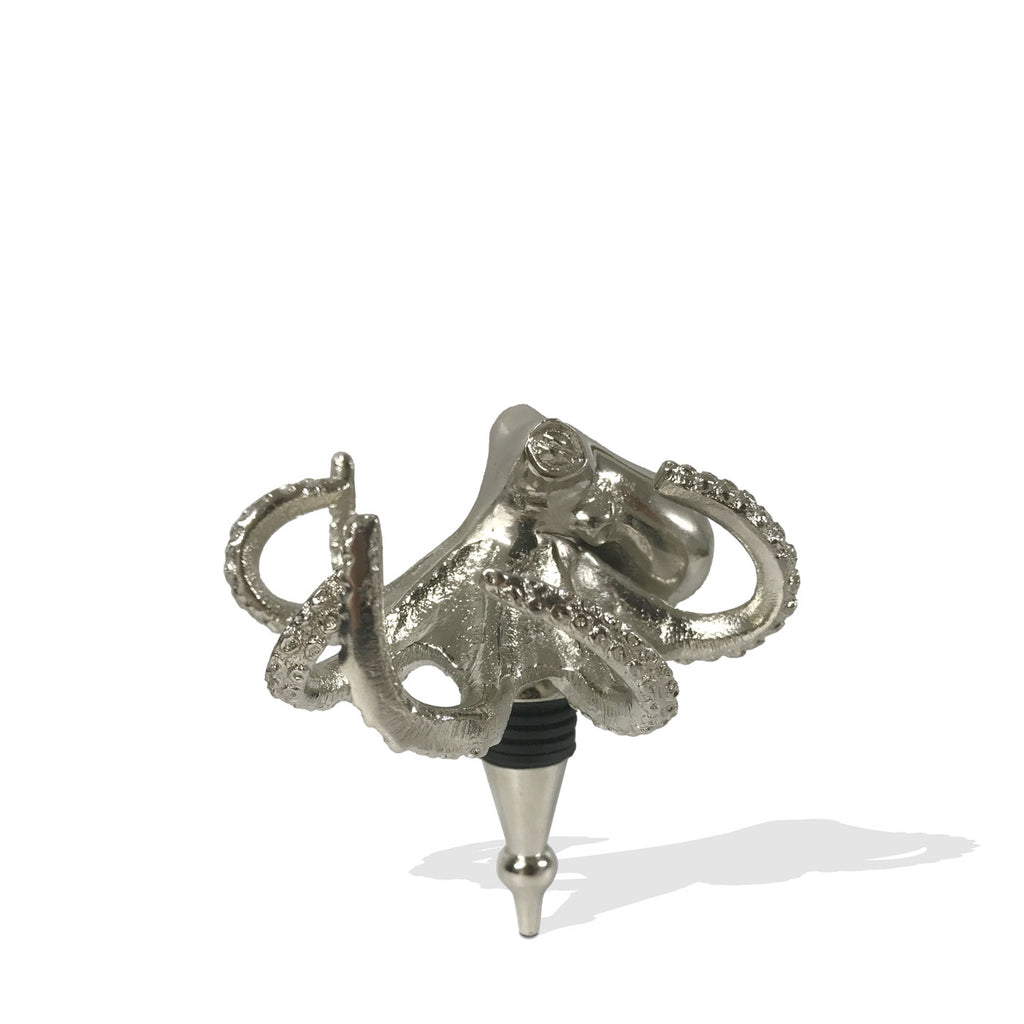 Octopus Bottle Stopper - Nickel Finish