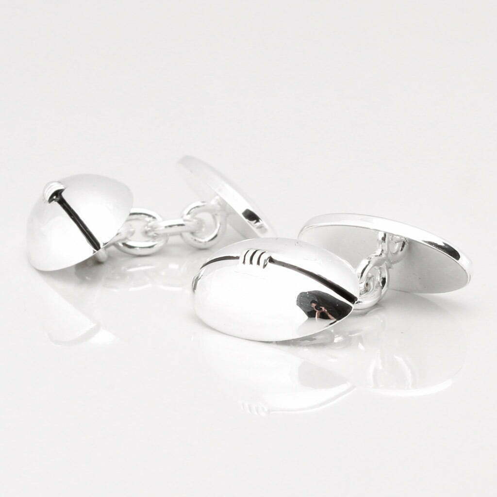 Silver Plated Rugby Ball Cufflinks